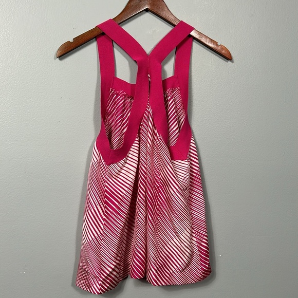 Theory 100% silk pink striped racerback tank top size M - Picture 10 of 14